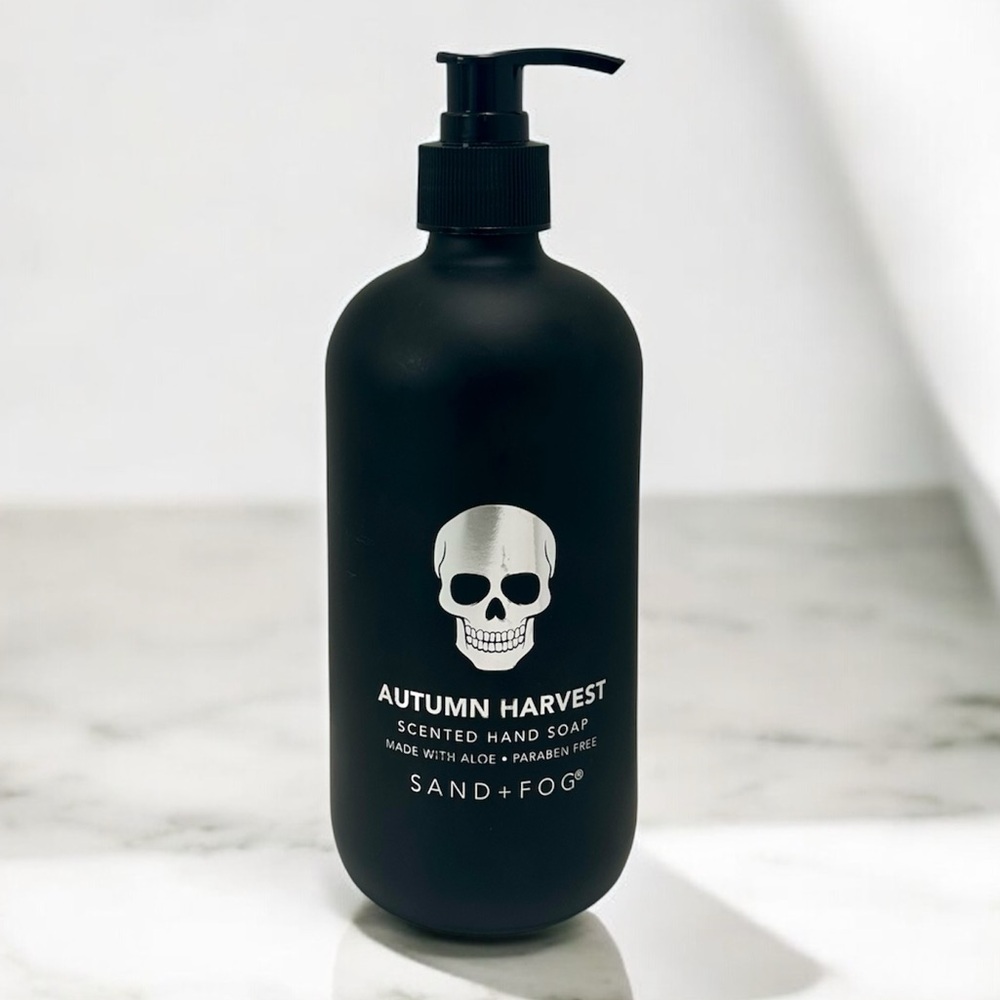 🔥2/$40🔥 Sand + Fog Fall Harvest Spooky Halloween Hand Soap in Matte Black Bottle